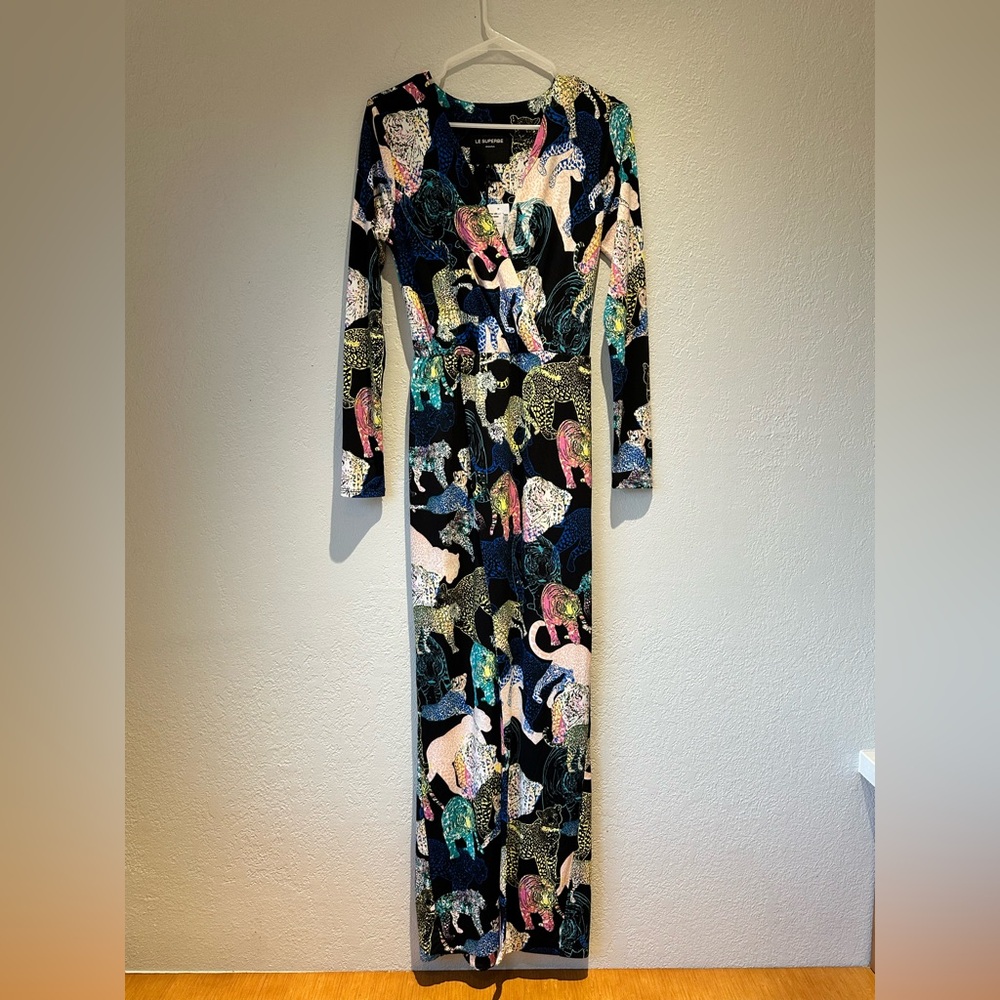 Le Superbe Animal Print Maxi Dress NWT S - Picture 7 of 13